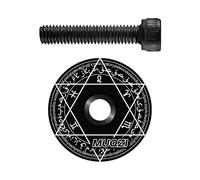 MFMEXUL Bouchon de Jeu de Direction Vélo Capuchon Supérieur Guidon Couvercle Potence Fourche Avant Composant pour Vélo Structure en Alliage D'Aluminium Adapté, Noir
