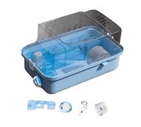 MFMEXUL Cage à hamster double couche spacieuse avec housse transparente Habitat pour petits animaux Cage pour cochons d'Inde ou souris indiennes Bleu