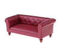 MFMEXUL Canapé, Fauteuil Miniatures en Cuir pour Maison de Poupée, avec Structure en Bois. Idéal pour Décorer Le Salon d'une Maison de Poupée Ou,