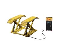MFMEXUL Car Lifter Model Ornement Micro Garage 1/64 Échelle avec Équipement Atelier PP Accessoire Diorama Adapté pour Collection Décoration Intérieure, Aspect Rustique Jaune