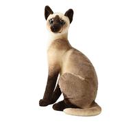 MFMEXUL Chaton Peluche Jouet Rembourré Chat Coussin Animal Mignon Poupée Dormante En Tissu PP Agréable Adapté Aux Enfants Bureau Chambre Cadeau Anniversaire A, Chat Siamois 32cm