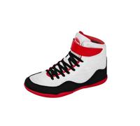 MFMEXUL Chaussures de Chaussures de Lutte Baskets d'Entraînement Chaussures de Sport avec Maintien Sécurisé Tige en Mesh Souple Semelle en Caoutchouc à Haute, Black Red 38