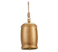 MFMEXUL Cloche de Noël Fer Rustique Décoratif Émaillé Effet Vieilli avec Corde en Jute Suspendue Ornement de Vache pour Ambiance Campagne Adaptée à La Célébra, Style F
