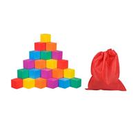 MFMEXUL Cubes En Bois Cubes de Comptage Jouet D'Éveil Outils Pédagogiques Blocs de Construction pour Apprendre Les Concepts Géométriques Adapté pour Les, 2 Cm 50 Pièces