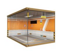 MFMEXUL Diorama de Garage 1 24 avec Vitrine Voiture Boîte à Modèles Présentoir de Collection Boîte d'Exposition Acrylique Transparent Contre Poussière et Led, Orange-droite