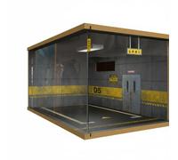 MFMEXUL Diorama de Garage 1 24 avec Vitrine Voiture Boîte à Modèles Présentoir de Collection Boîte d'Exposition Acrylique Transparent Contre Poussière et Led, Gris D5-Droite