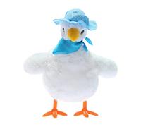 MFMEXUL Electric Peluche Poule Poupée Interactif Jouet Sons Danse Éclairage avec Œufs Fonction Chantage pour Enfants Convient Cadeau Anniversaire Jeu Développ, Blanc