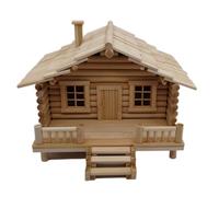 MFMEXUL en Bambou Modèle Cabane en Bois Miniature Kit DIY Assemblage Créatif Architecture Traditionnelle Log Cabin Style Textures Réalistes Ornement Intérieur, Natural
