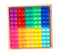 MFMEXUL Ensemble de Cubes Empilables éducatifs avec Boîte de Rangement en Bois et Surface Lisse.