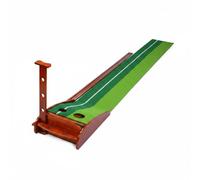 MFMEXUL Entraîneur de Putting de Golf Tapis d'Adresse Bois avec Guides de et Cibles pour Répéter l'Impact Adapté à l'Entraînement à Domicile Bureau Cadeau Sportif, 2.5m