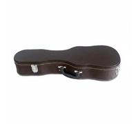 MFMEXUL Étui Ukulélé Rigide avec Cadre en Bois Extérieur en Cuir PU Résistant Fermeture Solide Intérieur Matelassé Doux Absorption des Chocs Adapté aux Cours, 23 Pouces, Brun