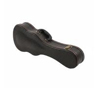MFMEXUL Étui Ukulélé Rigide avec Cadre en Bois Extérieur en Cuir PU Résistant Fermeture Solide Intérieur Matelassé Doux Absorption des Chocs Adapté aux Cours, 23 Pouces, Crocodile Noir