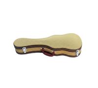 MFMEXUL Étui Ukulélé Rigide avec Cadre en Bois Extérieur en Cuir PU Résistant Fermeture Solide Intérieur Matelassé Doux Absorption des Chocs Adapté aux Cours, 23 Pouces, Serge Jaune