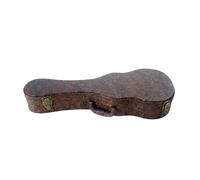 MFMEXUL Étui Ukulélé Rigide avec Cadre en Bois Extérieur en Cuir PU Résistant Fermeture Solide Intérieur Matelassé Doux Absorption des Chocs Adapté aux Cours, 23 Pouces, Fleur Rétro Marron