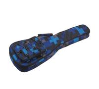 MFMEXUL Étui Ukulélé Sac Housse Pochette avec Matelassage Intérieur et Finition Nylon Poignée de Portage Rembourrée Sangles de, Carreaux Bleus, 23 Pouces 58-63cm