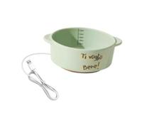 MFMEXUL Gamelle Chauffante en Céramique pour Animaux de Compagnie, Portable, pour Une Utilisation Intérieure et Extérieure, Idéale pour Les Chats et Les Oisea, Vert, 5.8 Cm de Hauteur