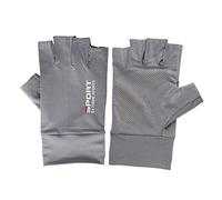 MFMEXUL Gants Demi-Doigts Gants Été Anti-Transpiration Gants Protecteurs Respiration Légère Silicone Nylon Confortables Adaptés Aux Activités de Plein, Tout à moitié Gris