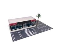 MFMEXUL Garage Scène Modèle Maquette Parking 1/64 Diorama Présentation Accessoire Réalisme PP Adapté Aux Amateurs D'Urbanisme Décoration D'Intérieur, Parking Lot W Tree
