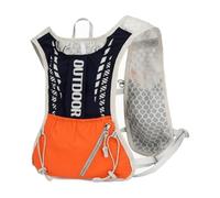 MFMEXUL Gilet de Course en Plein Air Sac à Dos Harnais de Running Veste d'Hydratation Polyester Déperlant avec Compartiment Dos pour Réservoir et Poches Avant , Bleu-Orange