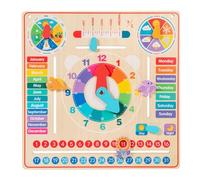 MFMEXUL Horloge Éducative Enfants Tableau d'apprentissage Calendrier Saison Météo Mouvements Interactifs Adaptée à la Motricité Fine Divertissement Familial