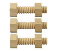 MFMEXUL Jeu de Construction éducatif En Bois avec 4 Blocs et Boulons pour Enfants. Petits Blocs de Bois à Visser pour Renforcer Les Muscles, Couleur