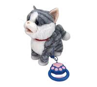 MFMEXUL Jouet Chat Électronique Peluche Interactif Chat Animal en Peluche Marcheur Fonction Chant Parole Polyester Compagnon Éducatif Convient Aux Enfants Déc, Styler Un