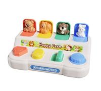 MFMEXUL Jouet Éducatif Enfant Up Boîte à Boutons Jouet d'Éveil Jeu de Surprise Animaux Coordination des Gestes Développement Précoce Matériau Résistant Adapté aux Bébés Crèche Maison