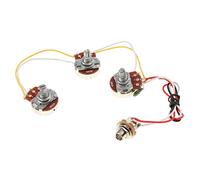 MFMEXUL Kit de Câblage Complet pour Basse Jazz B250K A250K Potentiomètre Sélecteur de Micro Contrôle Tonalité Volume Prise Électronique Adapté Basse