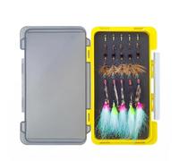 MFMEXUL Leurres Mouche Pêche Kit Ensemble Boîte Hameçons Assortiment Appâts Coffret à Coque Dure et Mousse Dense pour Protéger et Classer Hameçons Aiguisés, TZ003 30 Pièces Assorties