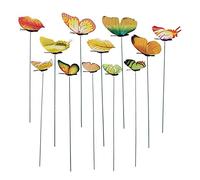 MFMEXUL Lot de 12 piquets de jardinière en forme de papillon, jaune, comme décrit