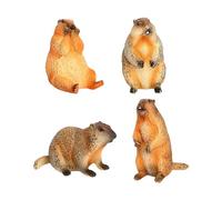 MFMEXUL Lot de 4 Figurines de Marmottes, Statues D'animaux, Mini-décorations Artistiques, Sculptures