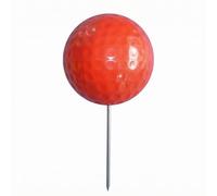 MFMEXUL Marqueur de Départ de Golf Balle de Repère Surface Texturée Tige de Sol Insertion Facile Délimitation du Té Corps Sphérique en et Acier Inoxydable Adapté aux Parcours Entraînement, Rouge