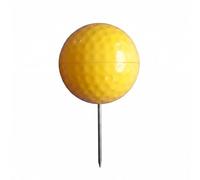 MFMEXUL Marqueur de Départ de Golf Balle de Repère Surface Texturée Tige de Sol Insertion Facile Délimitation du Té Corps Sphérique en et Acier Inoxydable Adapté aux Parcours Entraînement, Jaune