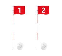 MFMEXUL Mât de Drapeau de Golf, Conception Pliable en Cinq Parties, Comprenant Un Trou et Un Drapeau Numéroté, Fabriqué en Matériaux Durables