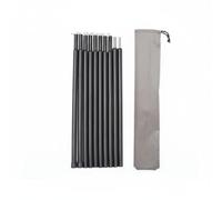 MFMEXUL Mât de Tente Support Barre de Bâche, Noir, 16mm Une Paire De Dix Sections 2 Mètres avec Sac De Rangement, Paroi De Tube Épaissie