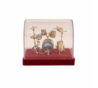 MFMEXUL Mini Batterie Miniature Décor Maquette Instrument Ornement Ensemble Métal Effet Scène Réaliste Convient aux Bureaux Étagères Vitrines Scènes de Jeu Collections, Petit 14 10 10cm, Modèle A