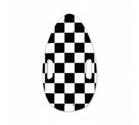 MFMEXUL Mini Planche de Skate Teardrop Mini Skateboard Deck Plateau Deck Compact Bois Robuste avec Découpes de Portage Trous pour Trucks Facilite l'Assemblage, Damier Noir Et Blanc