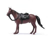 MFMEXUL Miniature Cheval Modèle Figurine Animal Compagnon Accessoire Décor Convient aux Scènes de Campagne Collection Photographie de Maquette Décoration Intérieure, Marron, 1/64