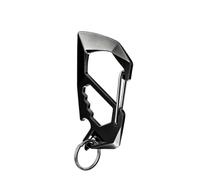 MFMEXUL Mousqueton Porte Clés Clip Coque Écouteurs haîne Ouvre Bouteille Design Compact Corps Plat Géométrique pour Moins d'Encombrement Accroche Facile, Noir