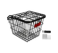MFMEXUL Panier Vélo Panier Arrière Universel Acier Carbone Solide Résistant Montage Facile Accessoire Vélo Rangement Spacieux Convient pour Courses Déplacemen, avec Un Couvercle