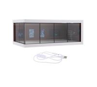 MFMEXUL Parking Lot Vitrine Garage Modèle Voiture Présentoir avec Led Couvercle Anti-poussière et Structure Alliage pour Collection Décoration Maison Bureau, brun