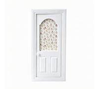 MFMEXUL Porte Maison Poupée Réaliste Jouet, Porte Blanche Ovale Fleurie, Porte Blanche Ovale