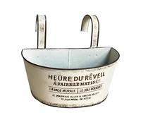 MFMEXUL Pot de Fleur Suspendu Seau Métal Fer Support Plante Crochet Se Fixe Facilement Convient pour Balcon Terrasse Clôture Décoration Maison Fenêtre