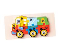 MFMEXUL Puzzle en Bois Formes Transport Couleurs Motifs pour Apprentissage Coordination Adapté Aux Enfants Préscolaires Cadeau, Voiture d'ingénierie