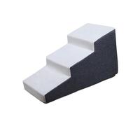 MFMEXUL Rampe pour Animaux Escalier Chien Chat Trois Marches Tissu Antidérapant Amovible Confortable Adapté Petits Chiens Chats Utilisation Salon Cham, Gris Foncé