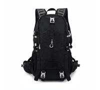 MFMEXUL Sac à Dos de Randonnée Sac à Besace Déperlance Fiable Résistance à l'Abrasion 420d Aéré 25l Organisés Poids Réduit 795g Éléments Réfléchissants Adapté, Noir