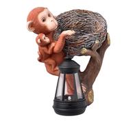 MFMEXUL Statue Solaire de Jardin Sculpture Singe Ornement Mural Lanterne Solaire Résine Décoratif Adapté pour Jardin Patio Cadeau Anniversaire15cmx11cmx20cm