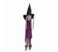 MFMEXUL Suspendu Halloween Crâne Lumineux Décoration Ornement Pendrillon Accessoire Fête Drapé Long Flottant Visage de Crâne Suitable pour Pièce Couloir Couvert Fête Maison, Array, Violet