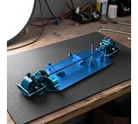 MFMEXUL Voiture Électrique Télécommandée Structure Chassis Métallique Kit Transmissions Centrale Montage Engrenage Réduction Fixations Précises Solidité, Bleu