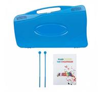 MFMEXUL Xylophone Enfants 25 Notes Instrument Percussion Mélodique Éducatif en Lames d'Aluminium avec Boîtier Transport Deux Maillets et Livre de Morceaux, Bleu